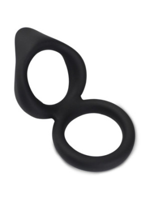 Double cockring noir en silicone - WS-NV508B